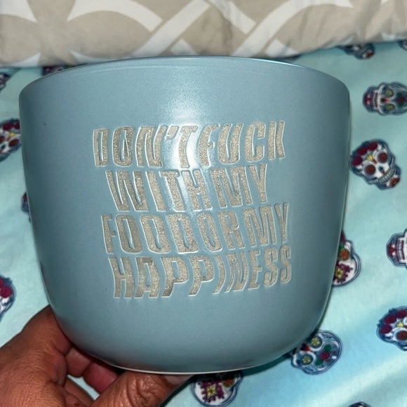 Typo Bowl.  Excellent Condition w/ “ don’t f**k with my food or my happiness” - Picture 1 of 4